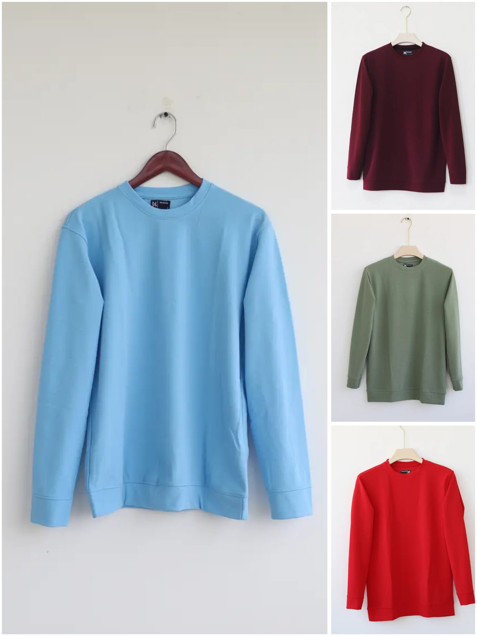 Plain Full Hand T-Shirt Lycra Combo (Blue, Lite Green,Maroon,Red)