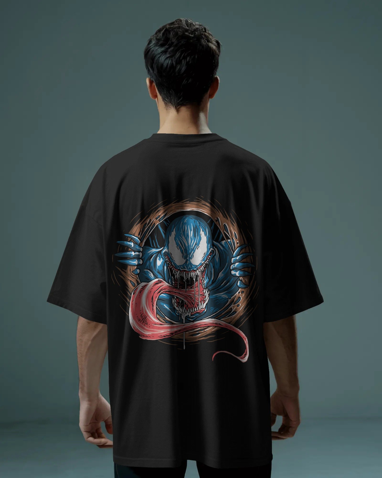 Print 2 Men Cotton Oversized T-shirt