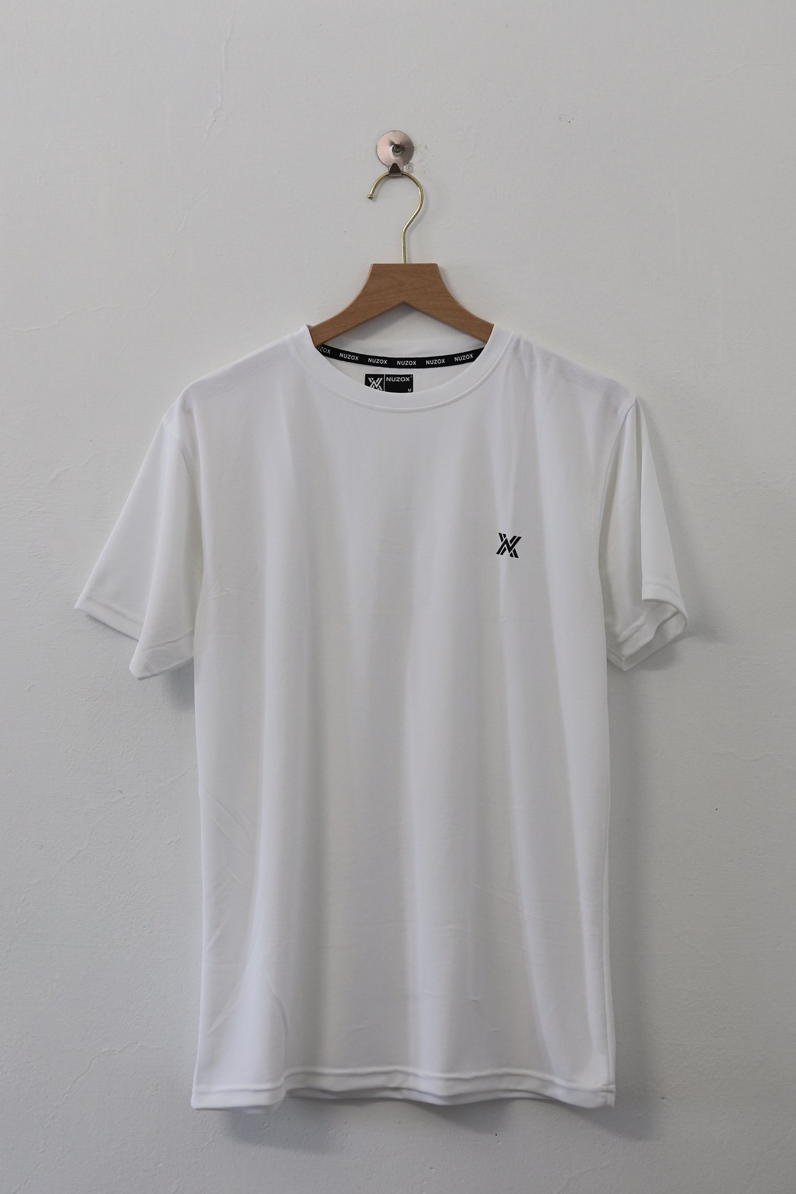 Plain Half Hand T-Shirt Lycra( White)