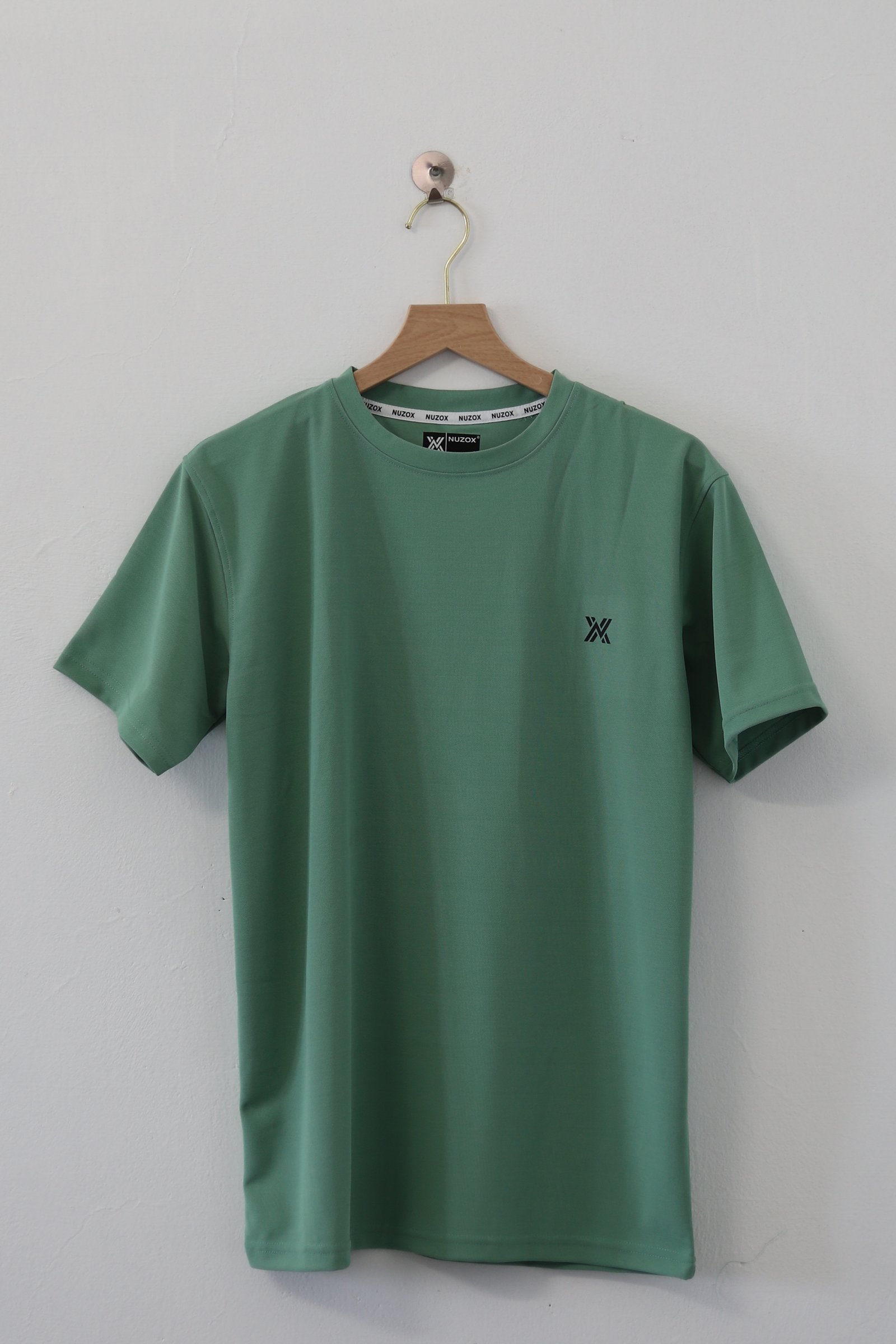 Plain Half Hand T-Shirt Lycra( Pista green)