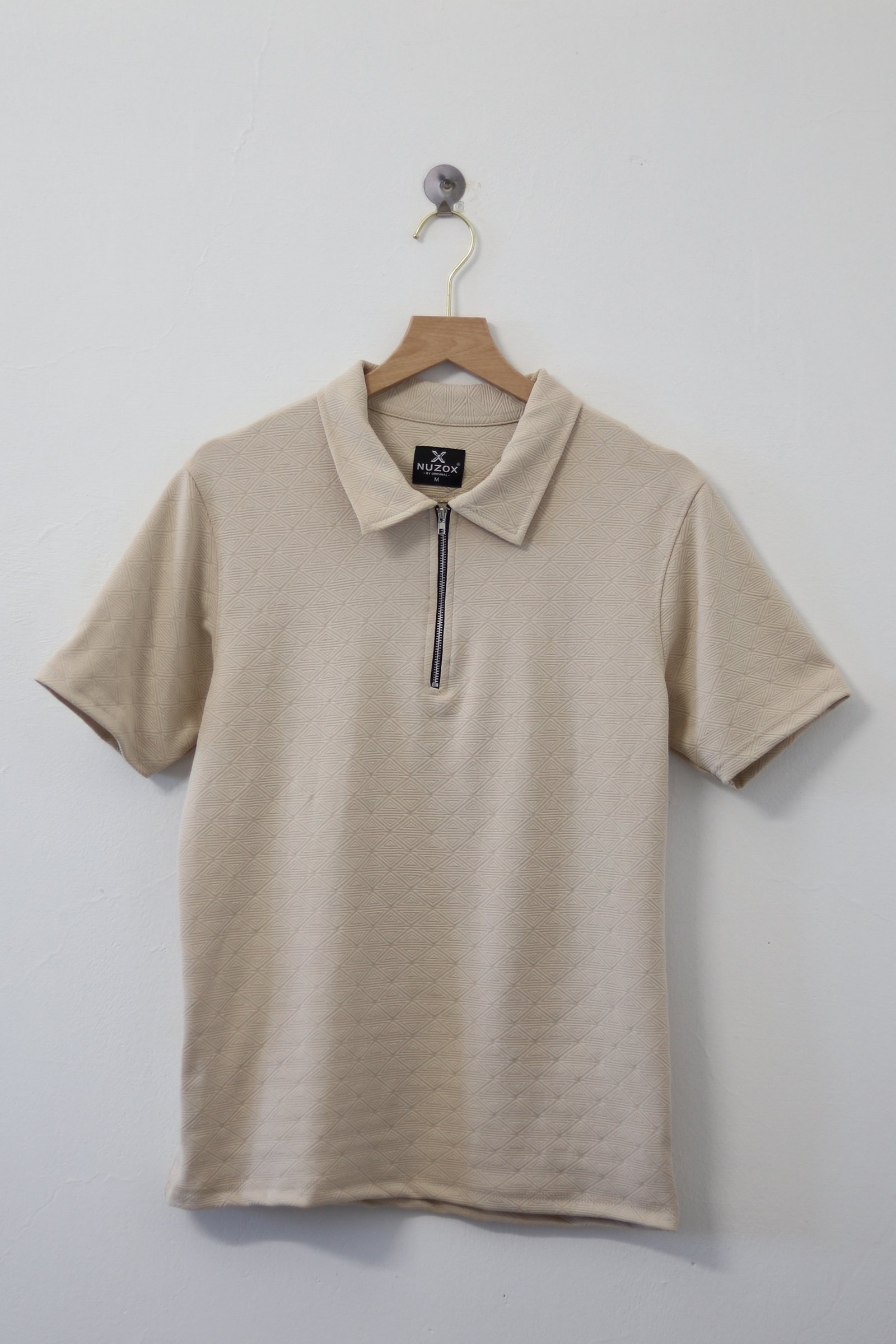 Zipper Polo T-Shirt  Designer Fabric Polycotton