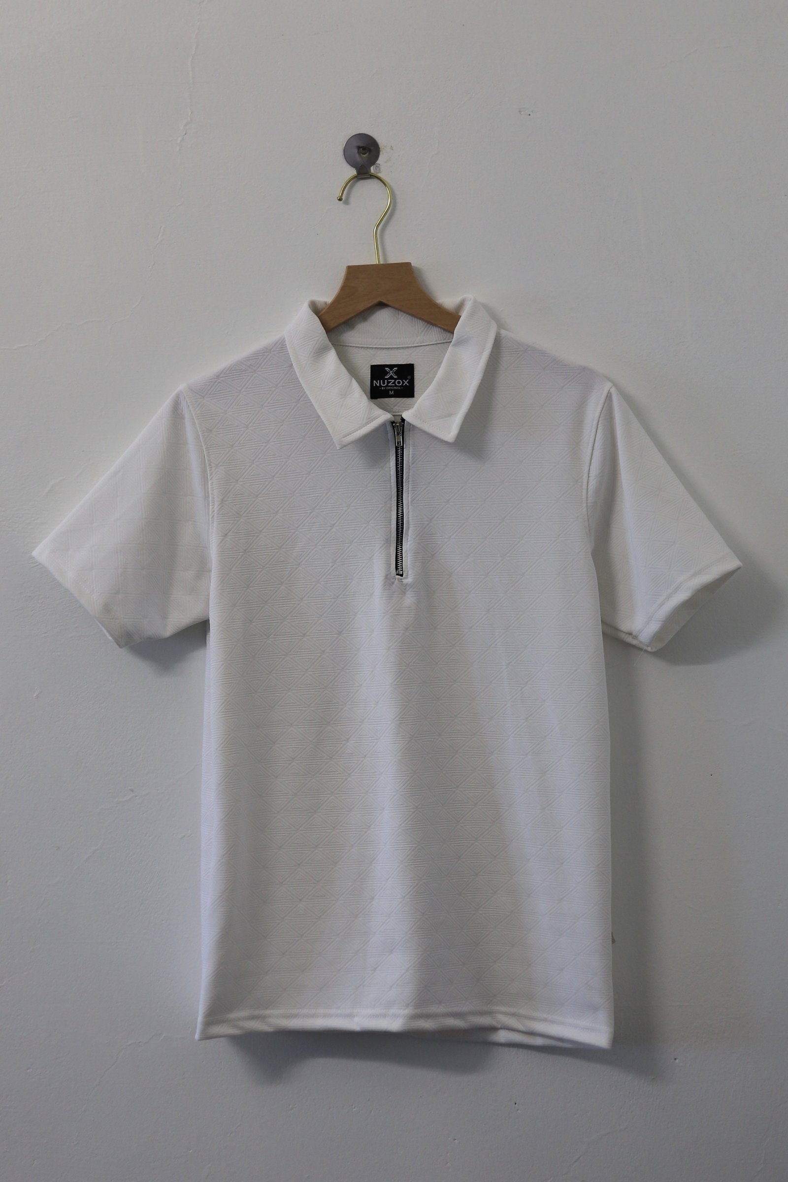 Zipper Polo T-Shirt  Designer Fabric Polycotton