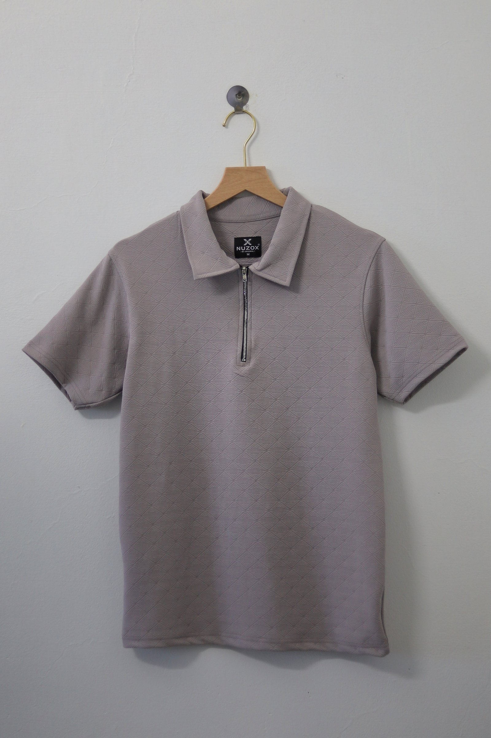 Zipper Polo T-Shirt  Designer Fabric Polycotton