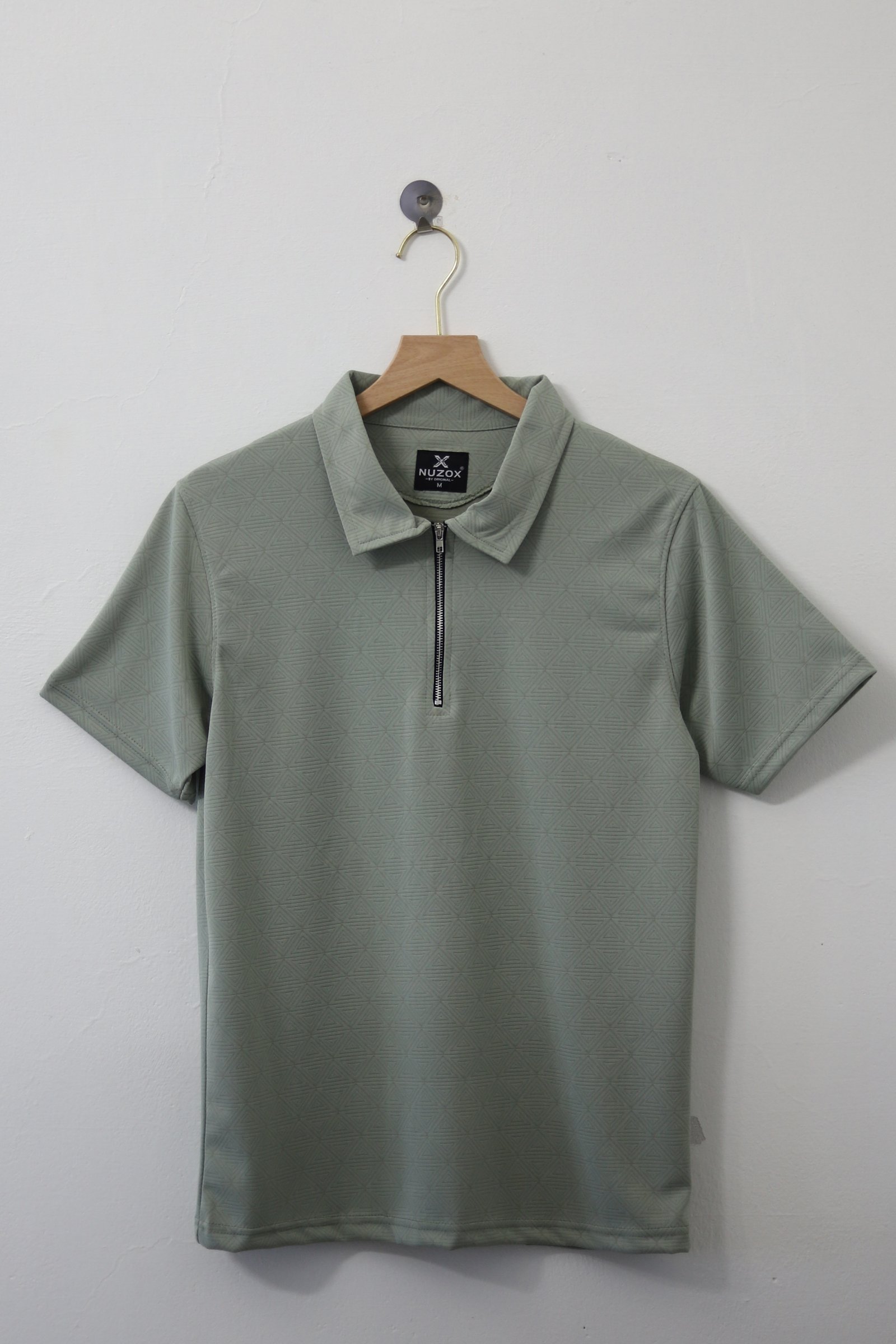 Zipper Polo T-Shirt  Designer Fabric Polycotton