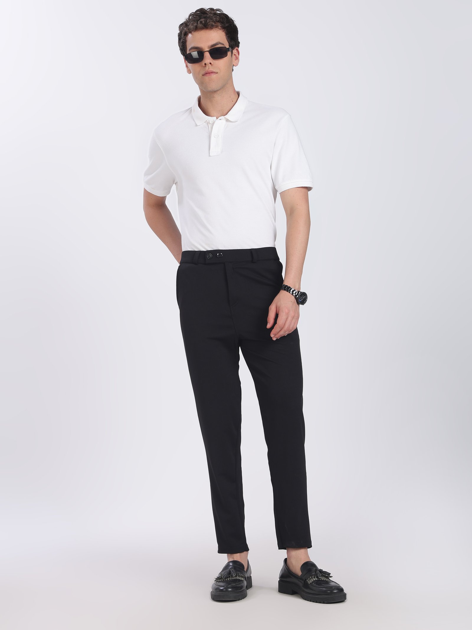 Lycra Formal Pant for Men (Black)