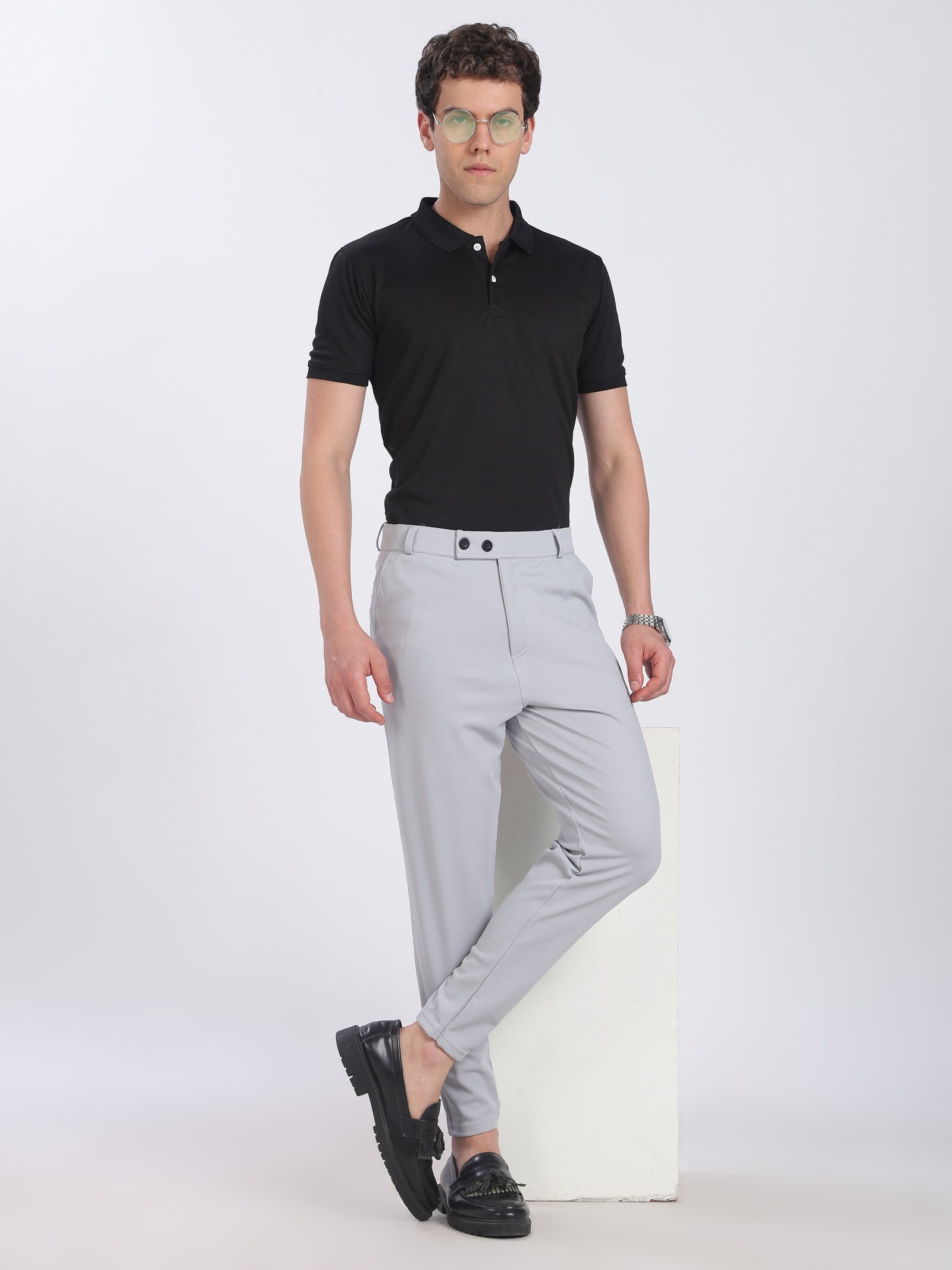 Lycra Formal Pant for Men (Lite Grey)