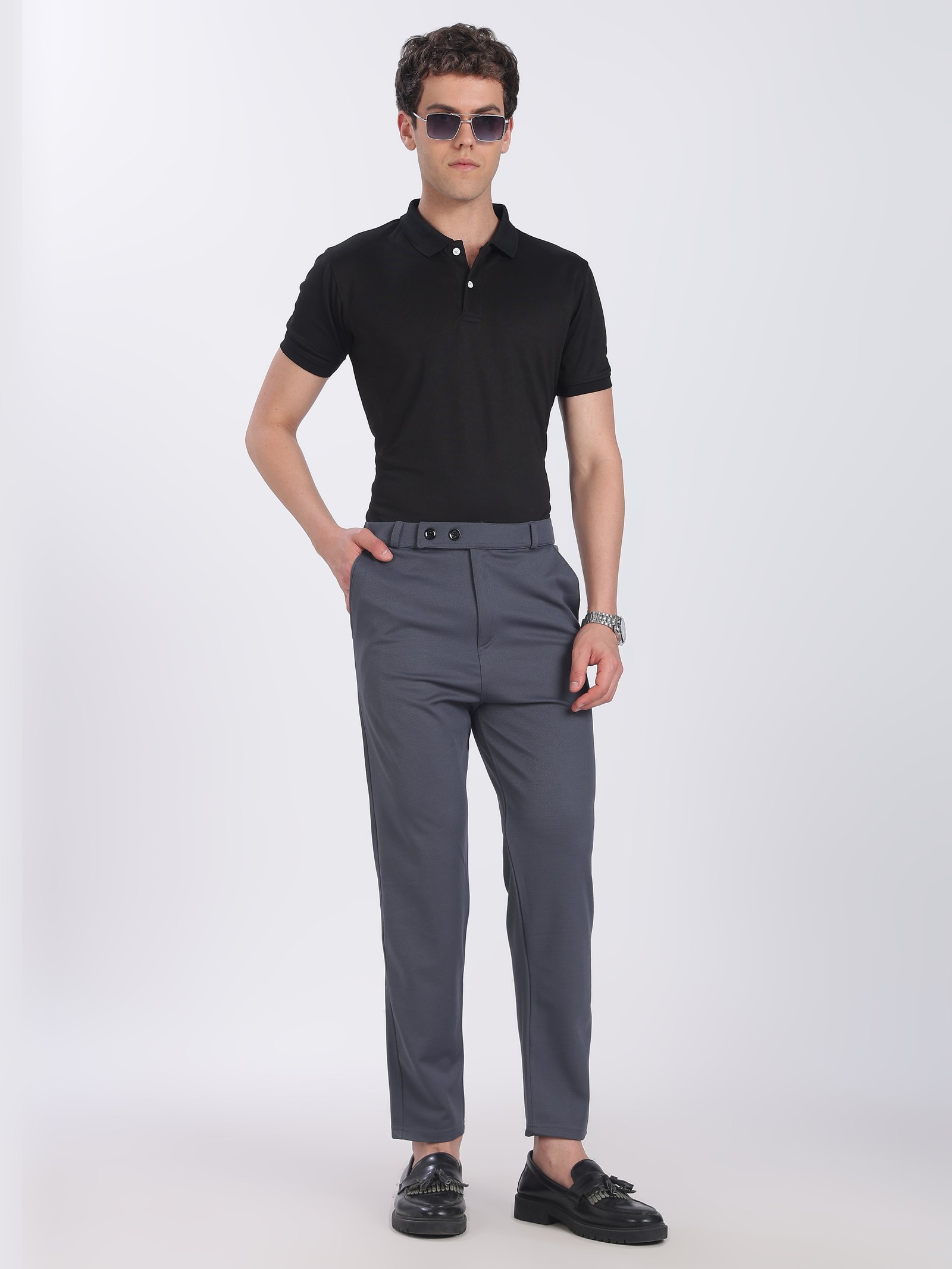 Lycra Formal Pant for Men(Dark Gray)