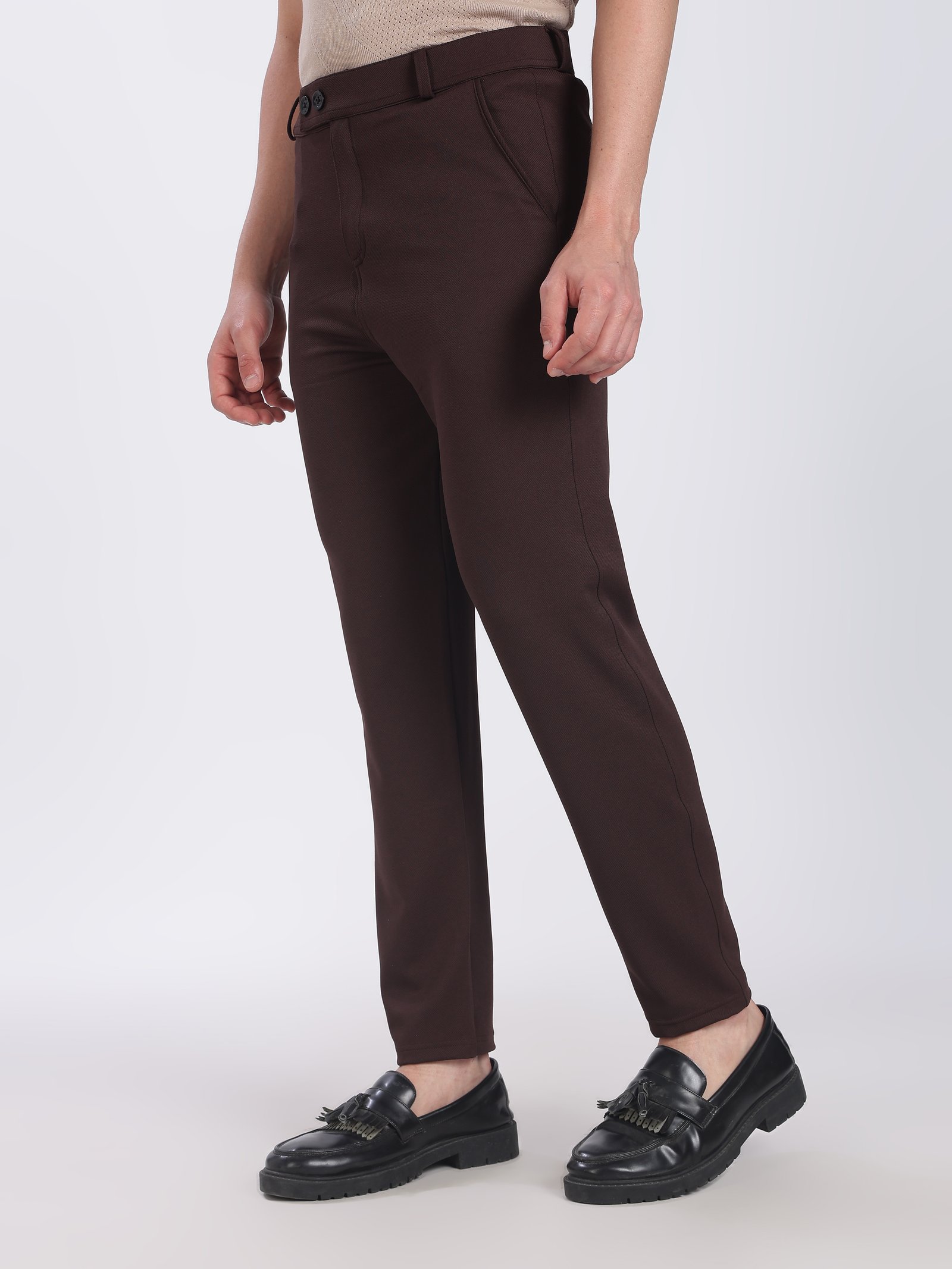 Lycra Formal Pant for Men (Choco Brown)