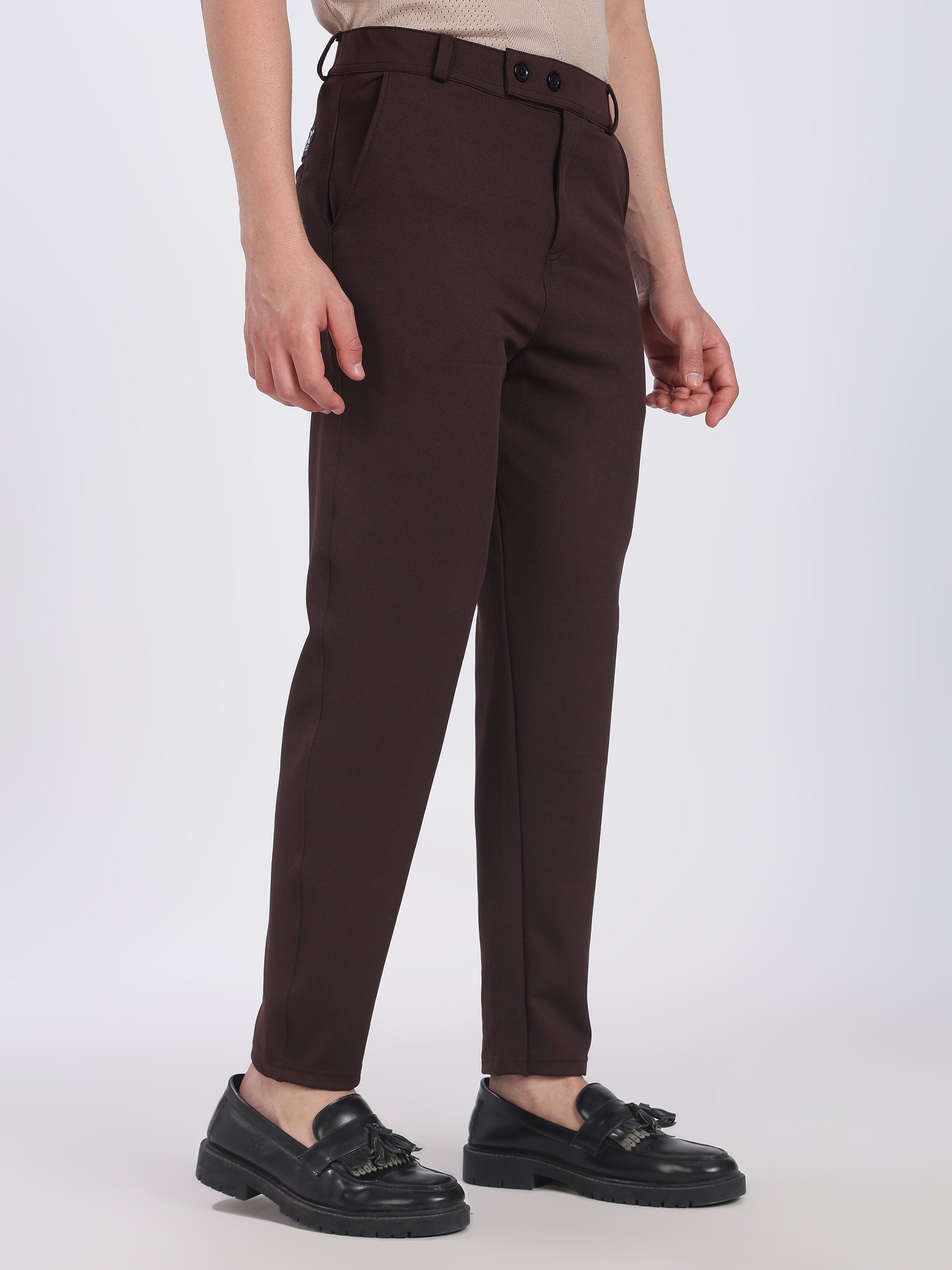 Lycra Formal Pant for Men (Choco Brown)
