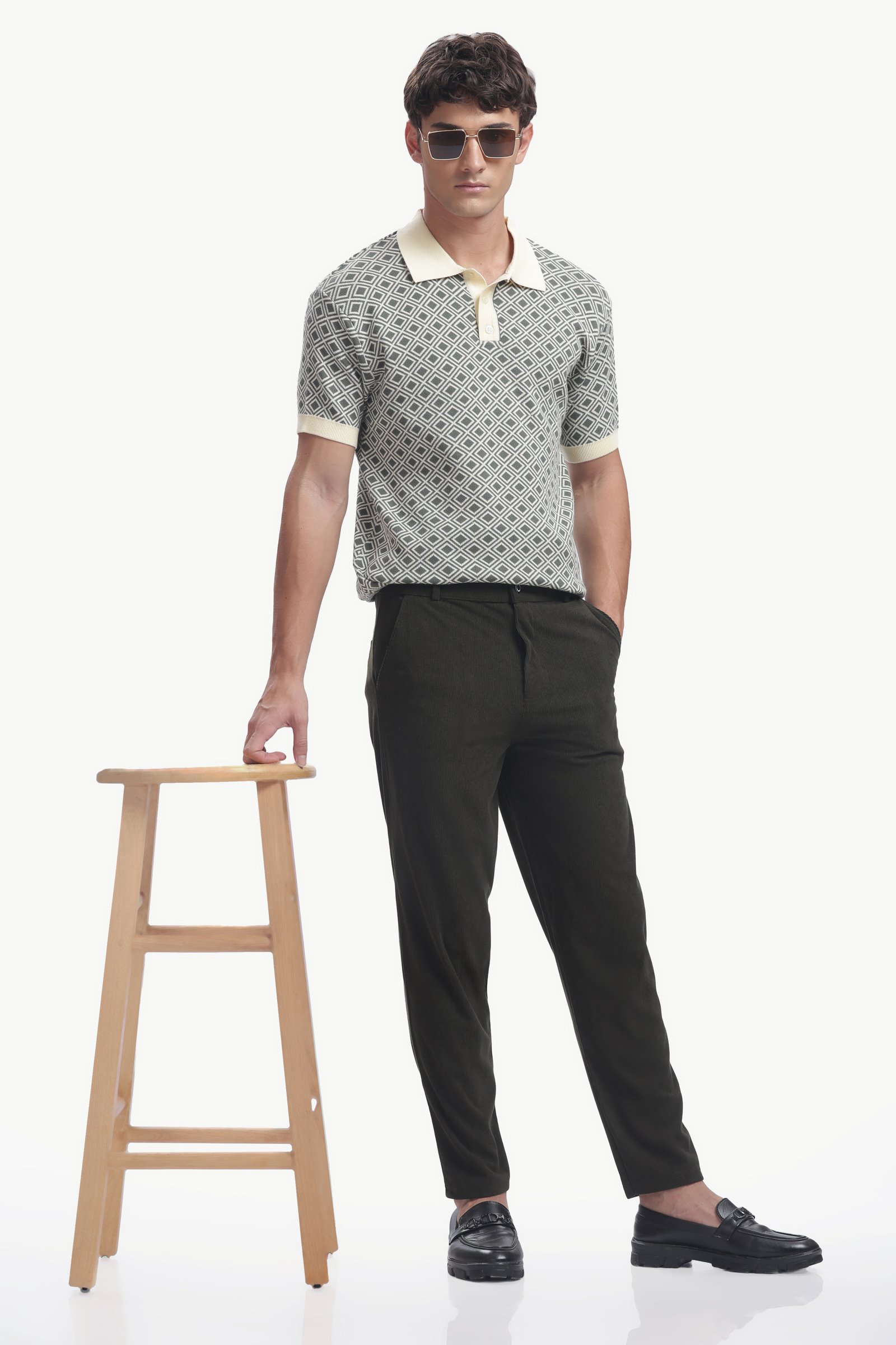 Corduroy Formal Phant(Olive Green)