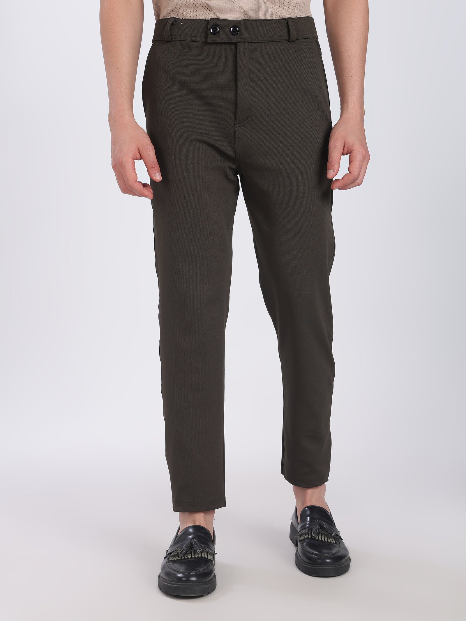 Lycra Formal Pant for Men(Olive Green)