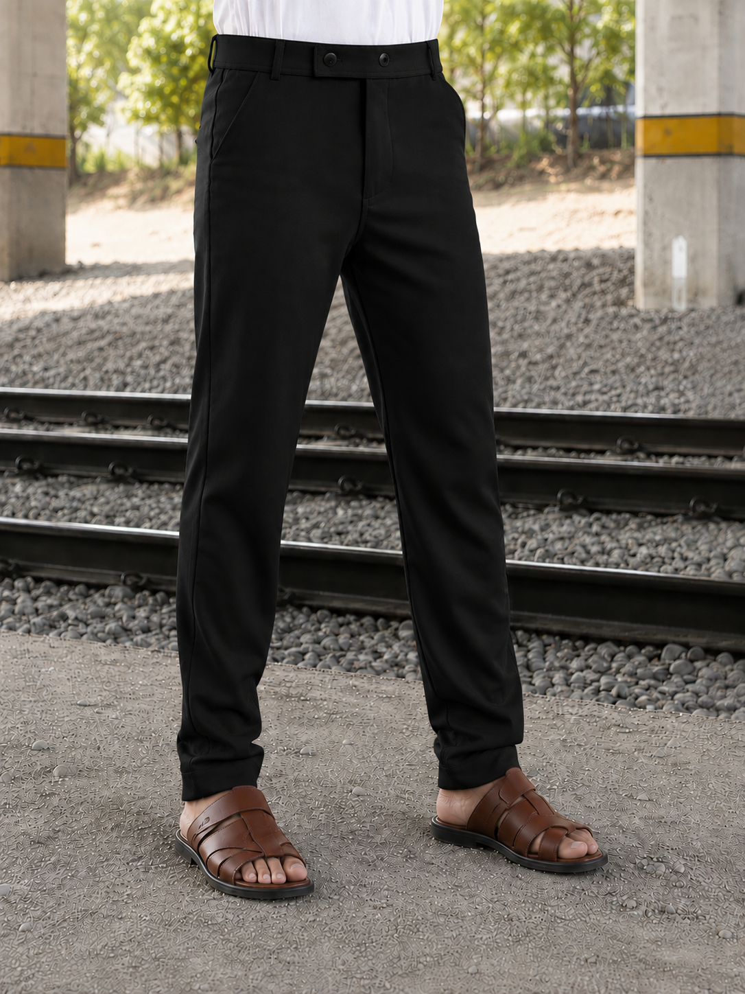Premium Lycra Formal Pant for Men (Black)